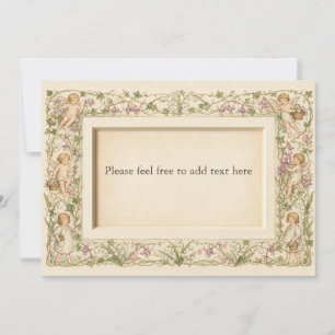 Kate Greenaway Fuchsia Angels Lily of the Valley Holiday Card