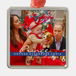 Kate Middleton Prince George Christmas Metal Ornament