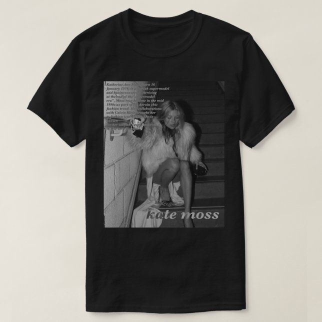 kate moss black and white   T-Shirt (Design Front)