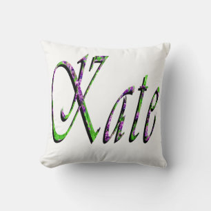 Kate, Nom, Logo, Coussin À Thon Blanc