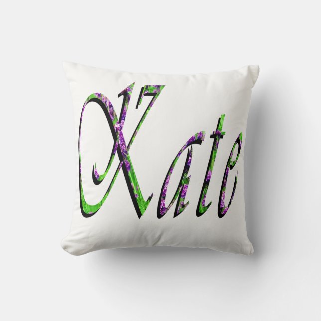 Kate, Nom, Logo, Coussin À Thon Blanc (Recto)