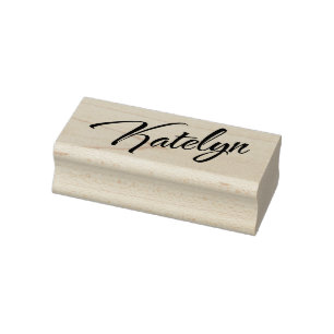 Katelyn name cursive decorative script font rubber stamp