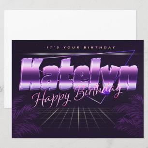Katelyn Name First name pura retro card Birthday