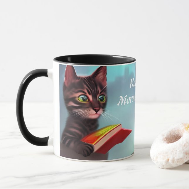 Katelyn's Morning Coffee Personalized Customizable Mug (With Donut)