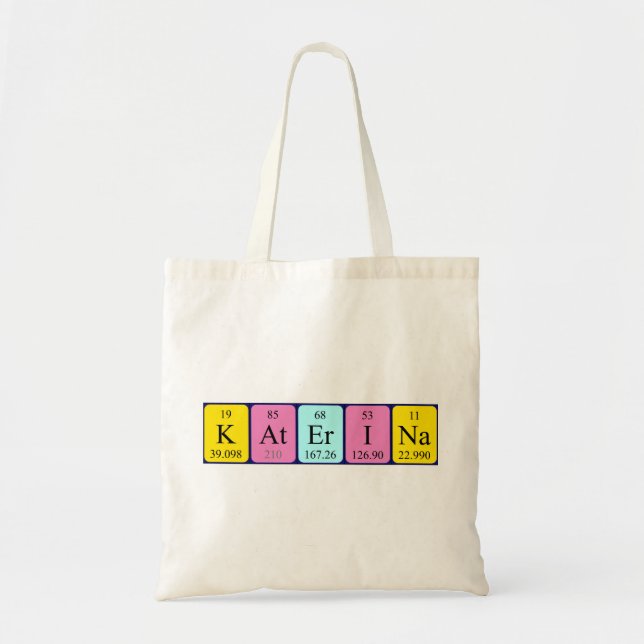 Katerina periodic table name tote bag (Front)