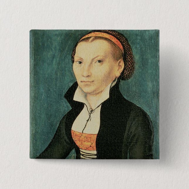 Katharina von Bora, future wife of Martin 2 Inch Square Button (Front)