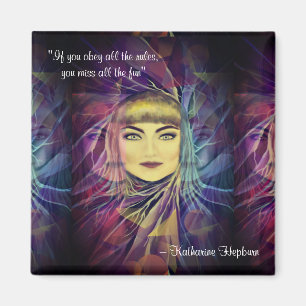 Katharine Hepburn - Inspirational Feminism Quote Magnet
