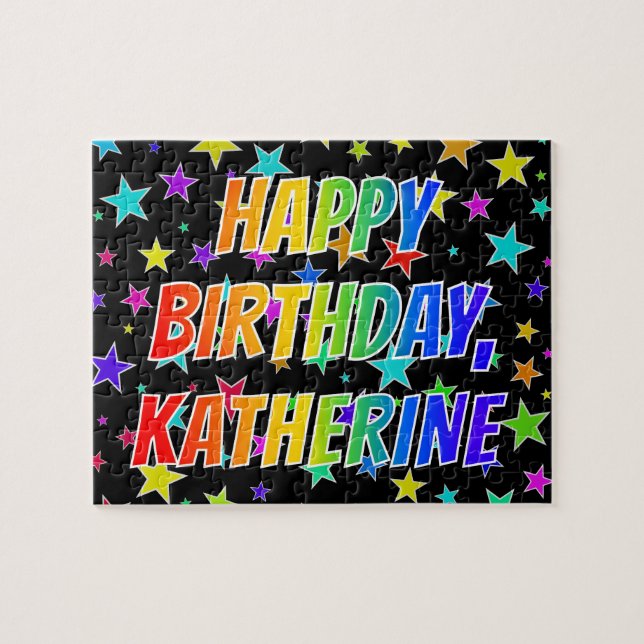 "KATHERINE" First Name, Fun "HAPPY BIRTHDAY" Jigsaw Puzzle (Horizontal)