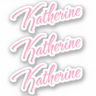 Katherine Nom décoratif en rose x3 Sticker
