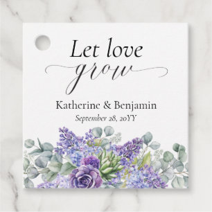 Katherine Personalized Purple Succulent Wedding Favour Tags