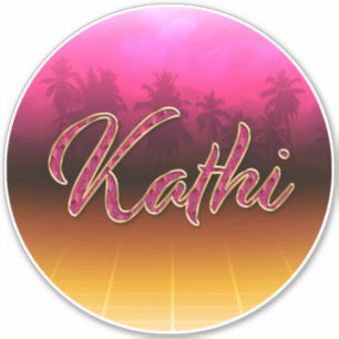Kathi Vorname Name golden pink Aufkleber Sticker