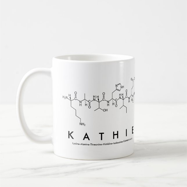 Kathie peptide name mug (Left)
