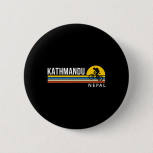 Kathmandu Nepal Mountain Biking Vintage Retro Souv 2 Inch Round Button