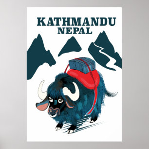 Kathmandu Népal poster de voyage