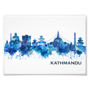 Kathmandu Nepal Skyline Blue Photo Print