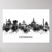 Kathmandu Nepal Skyline BW