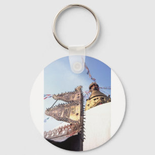 Kathmandu Nepal Swayambunath Buddhist Temple Keychain