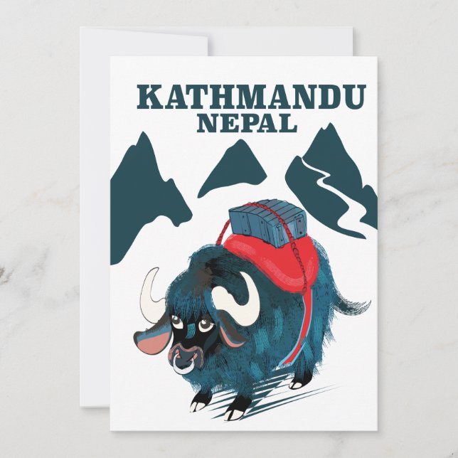Kathmandu Nepal Travel poster Canvas Print Invitation (Front)