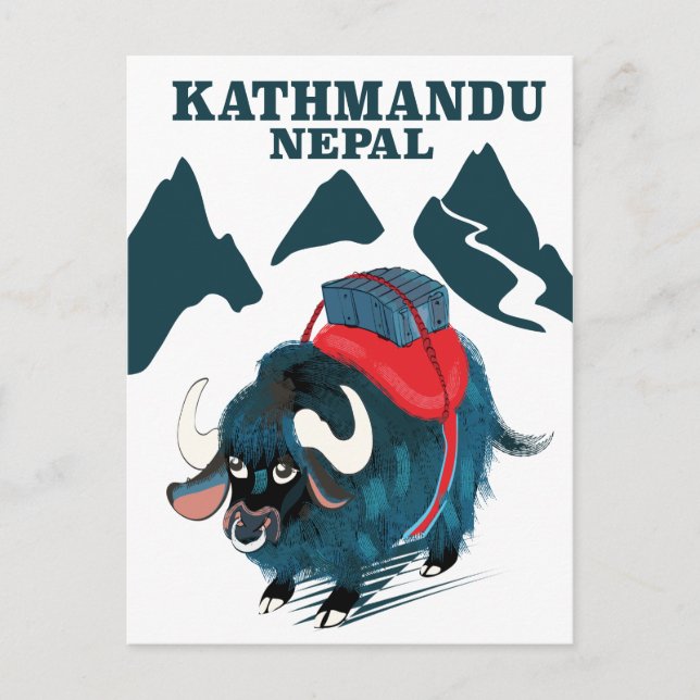 Kathmandu Nepal Travel poster Postcard (Front)