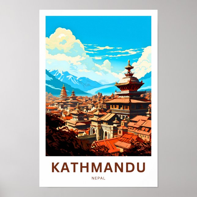 Kathmandu Nepal Travel Print (Front)