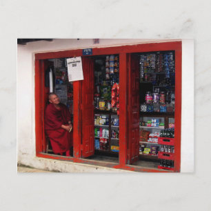 Kathmandu Nepal Travel Smiling Buddhist Monk Postcard