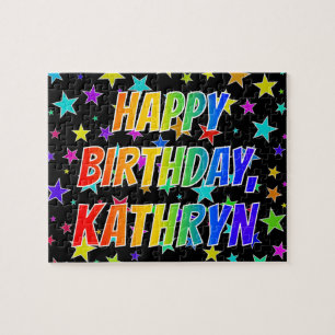 "KATHRYN" First Name, Fun "HAPPY BIRTHDAY" Jigsaw Puzzle