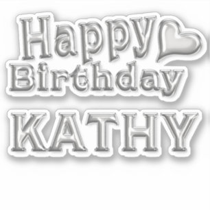 Kathy Happy Birthday silver Sticker