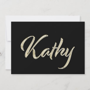 Kathy white gold Handwriting Karte Card