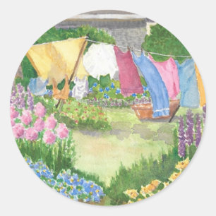 Kathy's Laundry on Monhegan Is Me Round Sticker