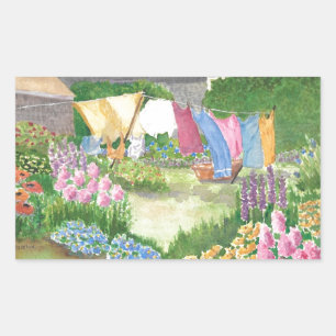 Kathy's Laundry on Monhegan Island Maine Watercolo Sticker