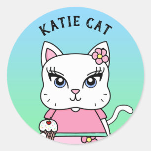 Katie Cat Personalized Stickers