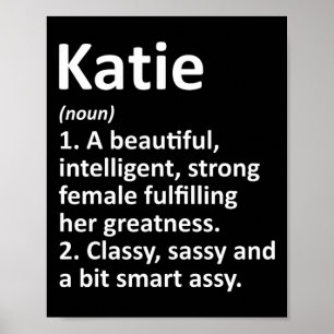 Katie Definition Personalized Name Funny Christmas Poster