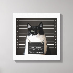 Katie Is...ACCUSED Mug Shot on Canvas