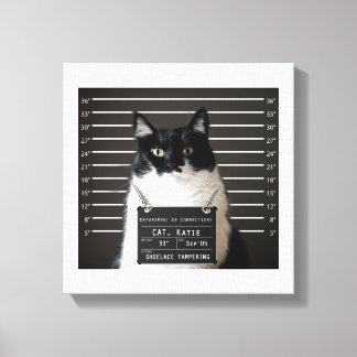 Katie Is...ACCUSED Mug Shot on Canvas