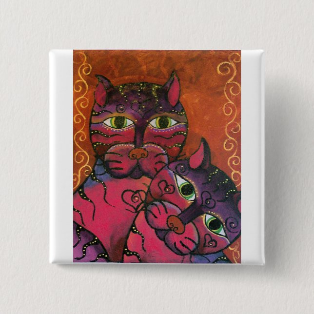 KatieKats 2 Inch Square Button (Front)