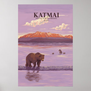Katmai National Park and Preserve Travel Poster