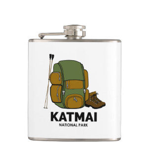 Katmai National Park Backpack Hip Flask