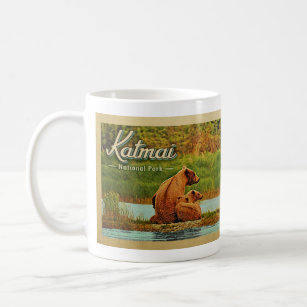 Katmai National Park Bears Vintage Coffee Mug