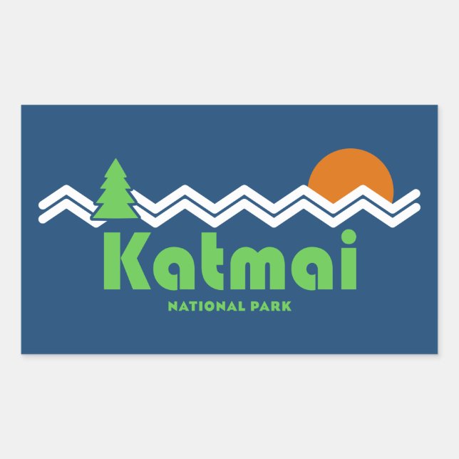 Katmai National Park Retro Sticker (Front)