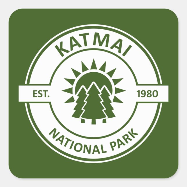 Katmai National Park Sun Trees Square Sticker (Front)