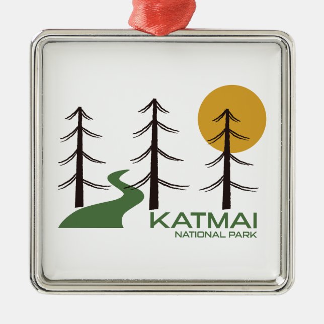 Katmai National Park Trail Metal Ornament (Front)