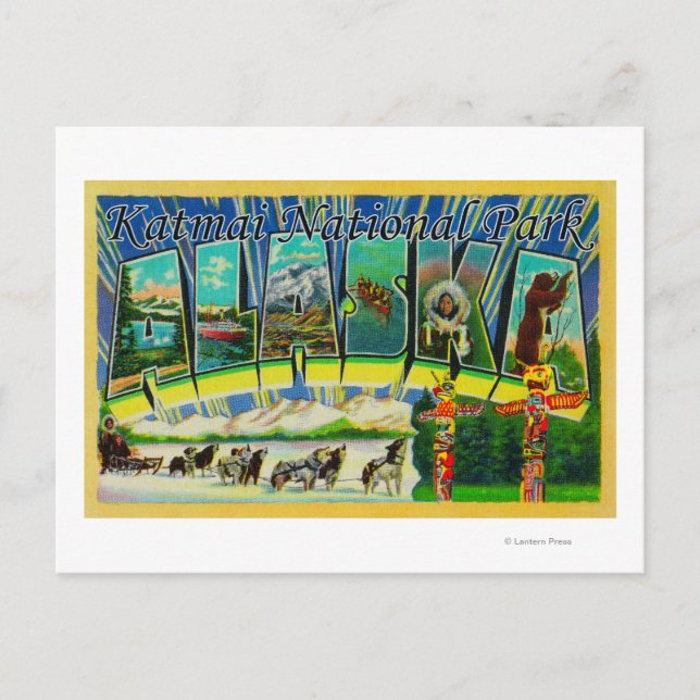 Katmai Nat'l Park, Alaska - Large Letter Scenes Postcard (Front)