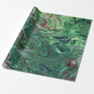 Katmandu 2 Wild Green Abstract Wrapping Paper