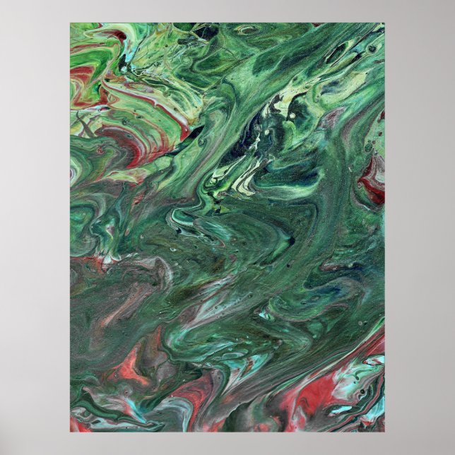 Katmandu 3 Mesmerizing Green Abstract Poster Print (Front)