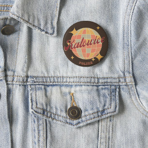 Katowice City Poland Retro Vintage  1 Inch Round Button