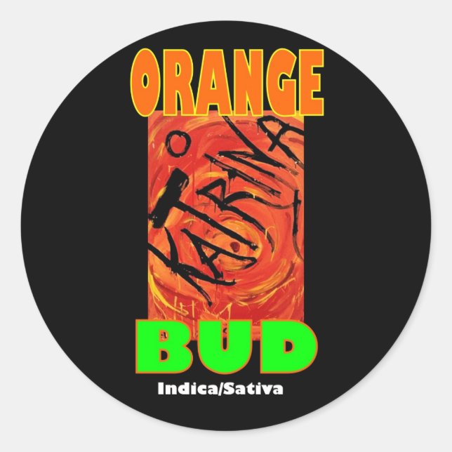 KATRINA ORANGE BUD CLASSIC ROUND STICKER (Front)