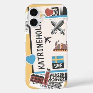 Katrineholm Viking Sweden Boarding Pass Travel iPhone 16 Case