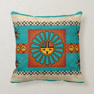 Katsina Sunface Throw Pillow