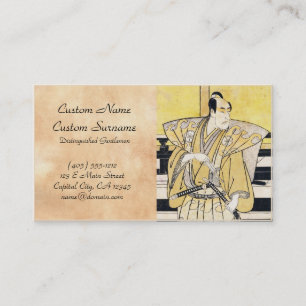 Katsukawa Shunsho Actor as Samurai Katana art Business Card