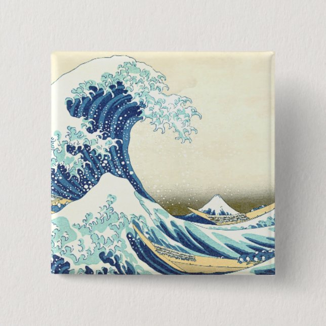 Katsushika Great Wave off Kanagawa Button (Front)